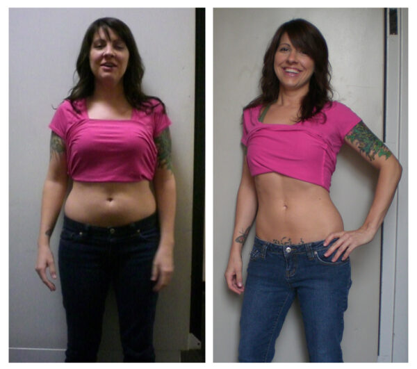 before and after of personal trainer Westwood client