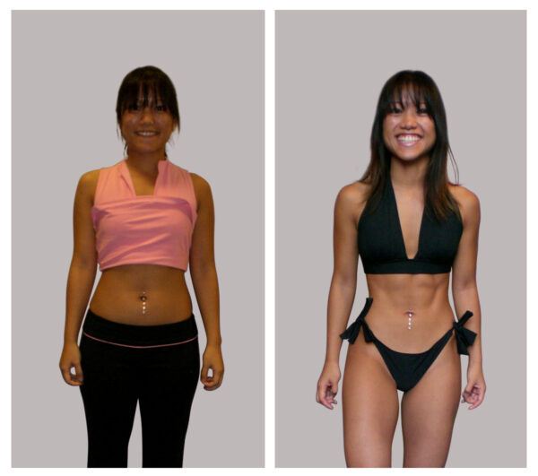 before and after of personal trainer Westwood client