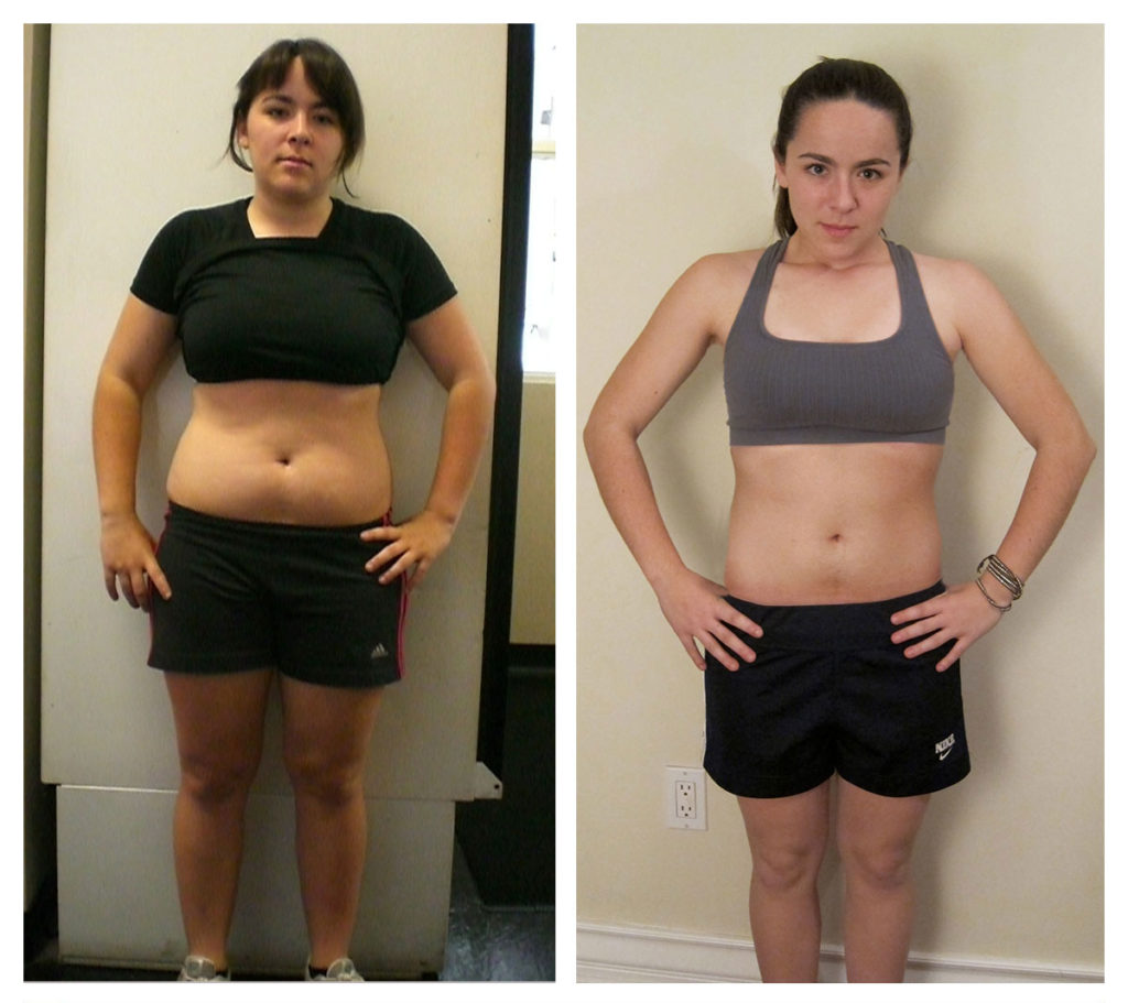 before and after of personal trainer Westwood client
