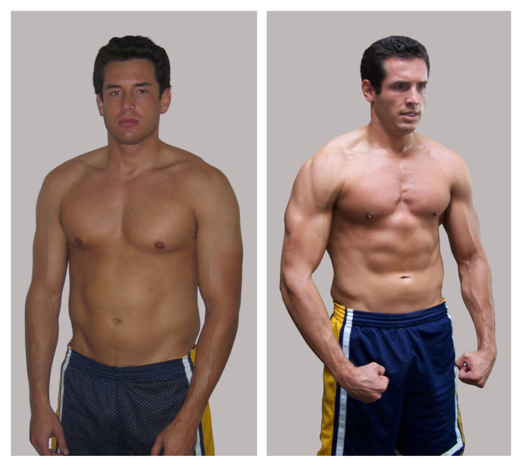 before and after of personal trainer Los Angeles client