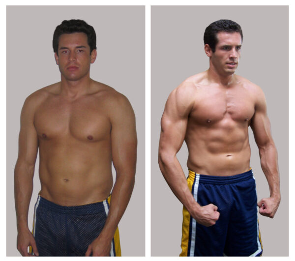 before and after of personal trainer Los Angeles client
