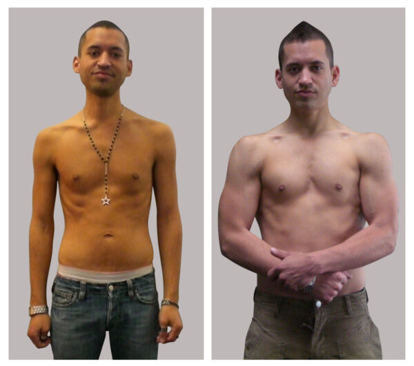 before and after of personal trainer Westwood client