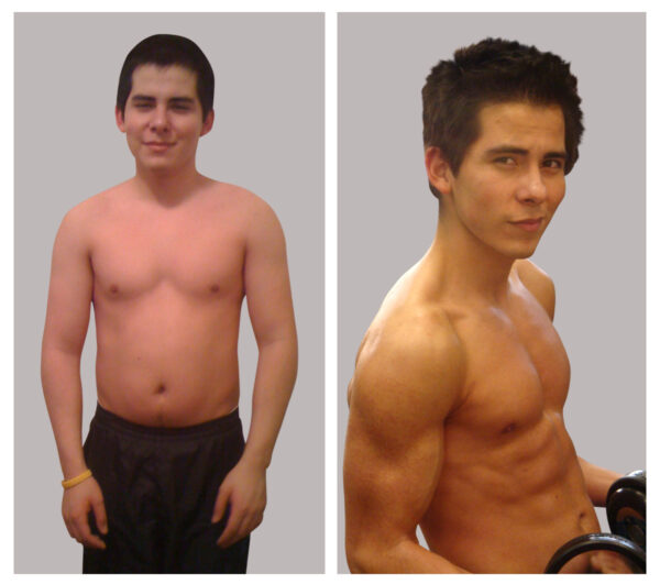 before and after of personal trainer Westwood client