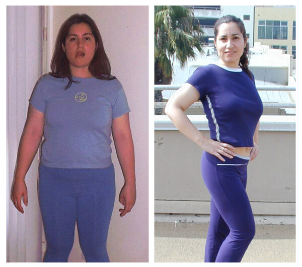 before and after of personal trainer Westwood client