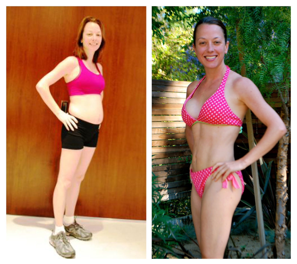 before and after Terri post partum weight loss